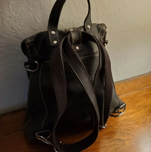 VTG Fossil Pebbled Leather Convertible Backpack - Picture 5 of 10